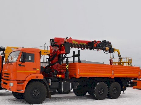 Бортовой КАМАЗ 43118-3027-50 с КМУ Inman IT 200 c буром и люлькой с ДУ
