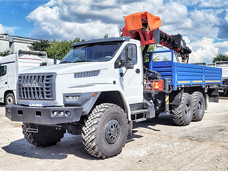 Бортовой Урал NEXT 4320 с КМУ ИНМАН ИТ-200 c буром